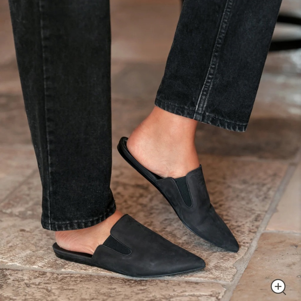 Jenni Kayne Oiled Leather Mules Black
